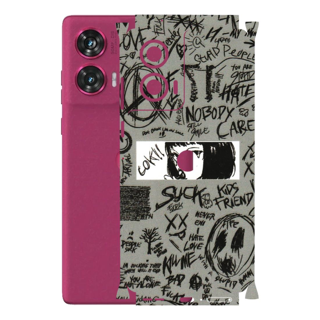 Motorola Phone Skins (All Models) - Never Have Love Anime - 3D Embossed Finish (L-260) Motorola Edge 50 Fusion (5G)
