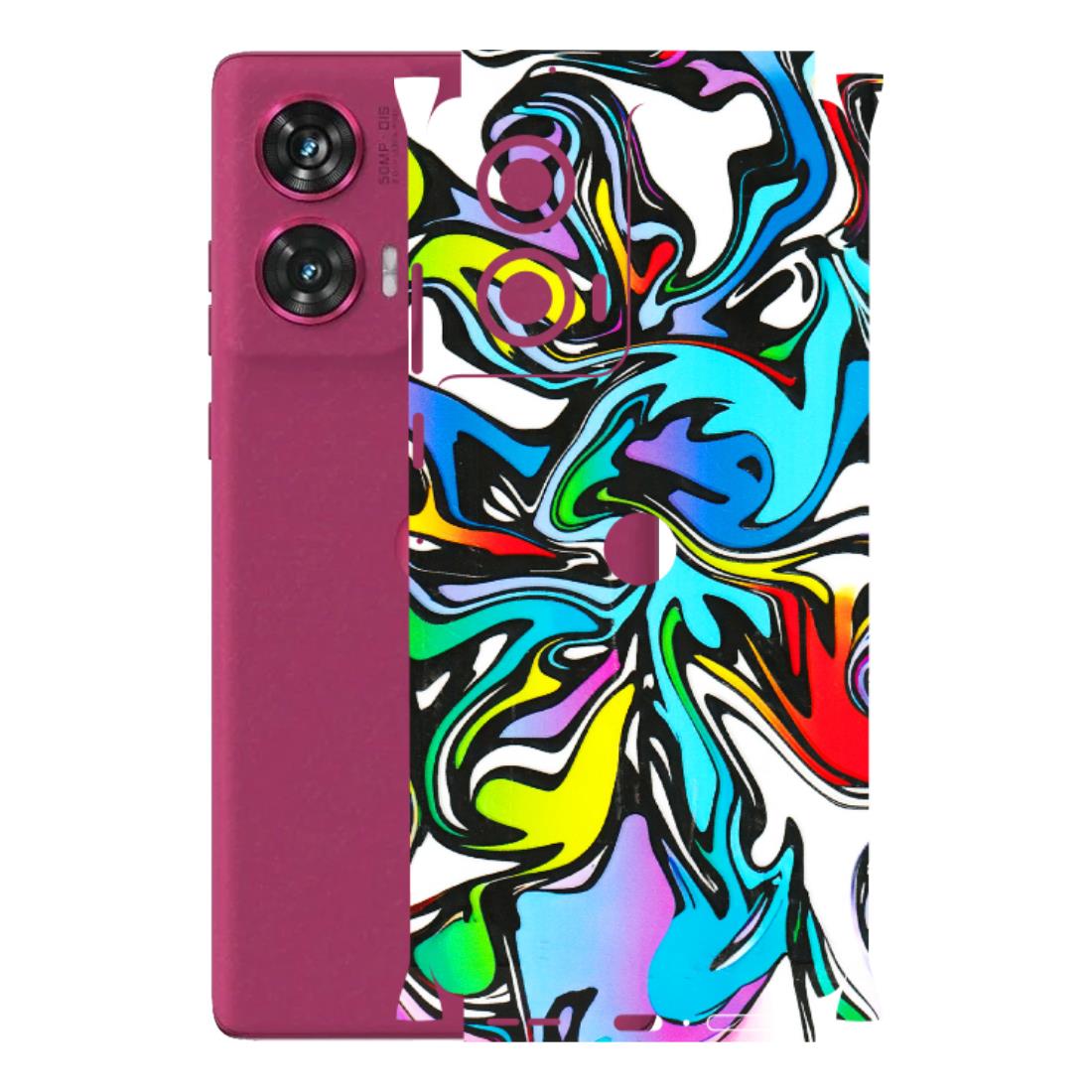 Motorola Phone Skins (All Models) - Abstract Colour Paints - 3D Embossed Finish (L-271) Motorola Edge 50 Fusion (5G)