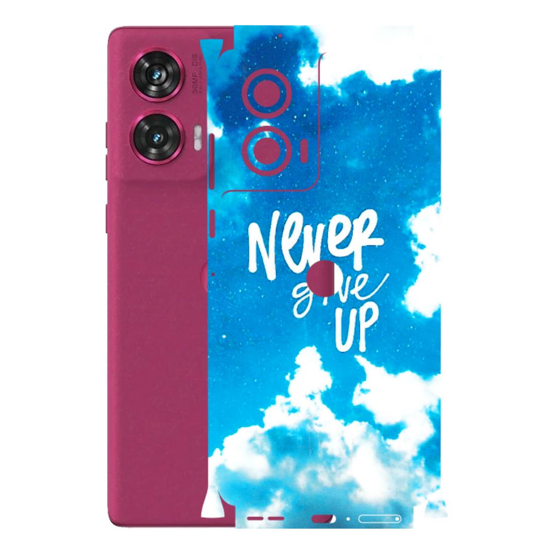 Motorola Phone Skins (All Models) - Never Give Up - 3D Embossed Finish (L-279) Motorola Edge 50 Fusion (5G)