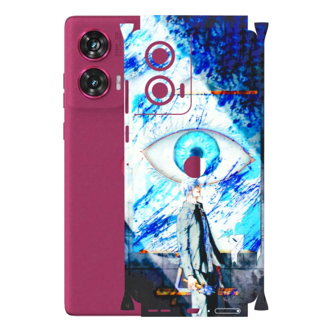 Motorola Phone Skins (All Models) - Anime Sea Blue Eye - 3D Embossed Finish (L-318) Motorola Edge 50 Fusion (5G)