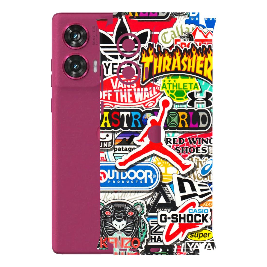 Motorola Phone Skins (All Models) - Multi Brands Sticker Graffiti - 3D Embossed Finish (L-37) Motorola Edge 50 Fusion (5G)
