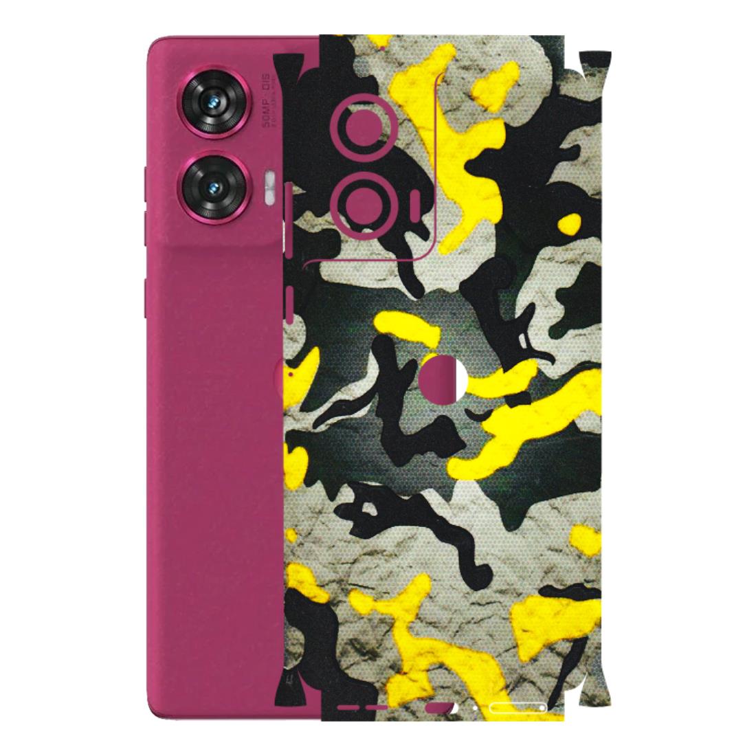 Motorola Phone Skins (All Models) - Yellow Camouflage - 3D Embossed Finish (L-61) Motorola Edge 50 Fusion (5G)