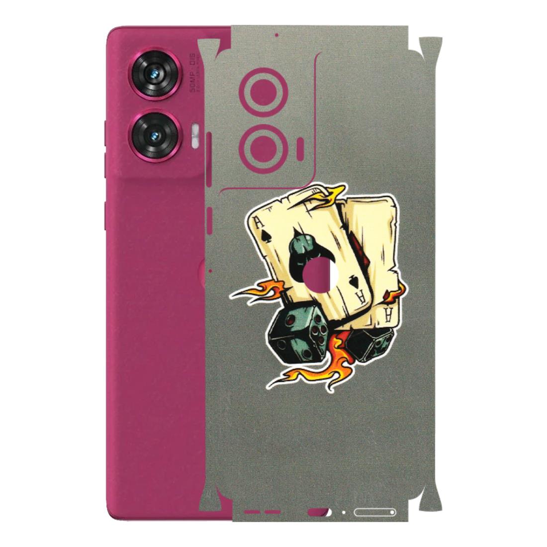 Motorola Phone Skins (All Models) - Grey Cards Of Ace - 3D Embossed Finish (L-77) Motorola Edge 50 Fusion (5G)