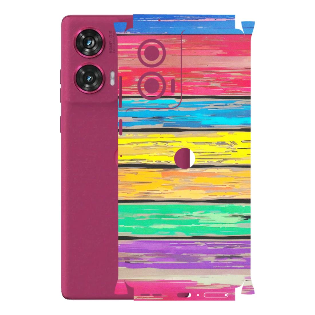 Motorola Phone Skins (All Models) - Multi Colour Wooden Wall - Matte Finish (M-96) Motorola Edge 50 Fusion (5G)
