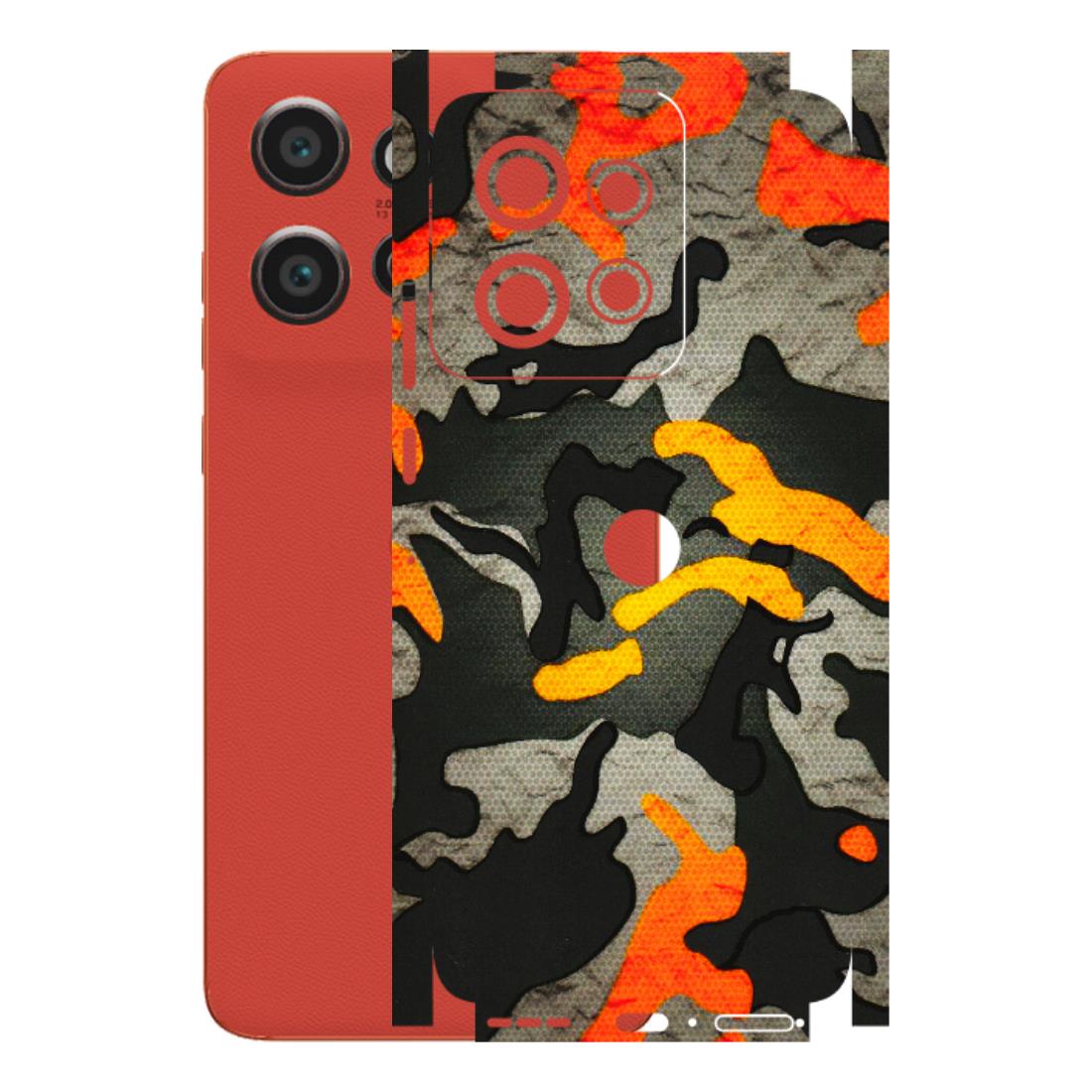 Motorola Phone Skins (All Models) - Orange Camouflage - 3D Embossed Finish (L-204) Motorola Edge 50 Neo (5G)
