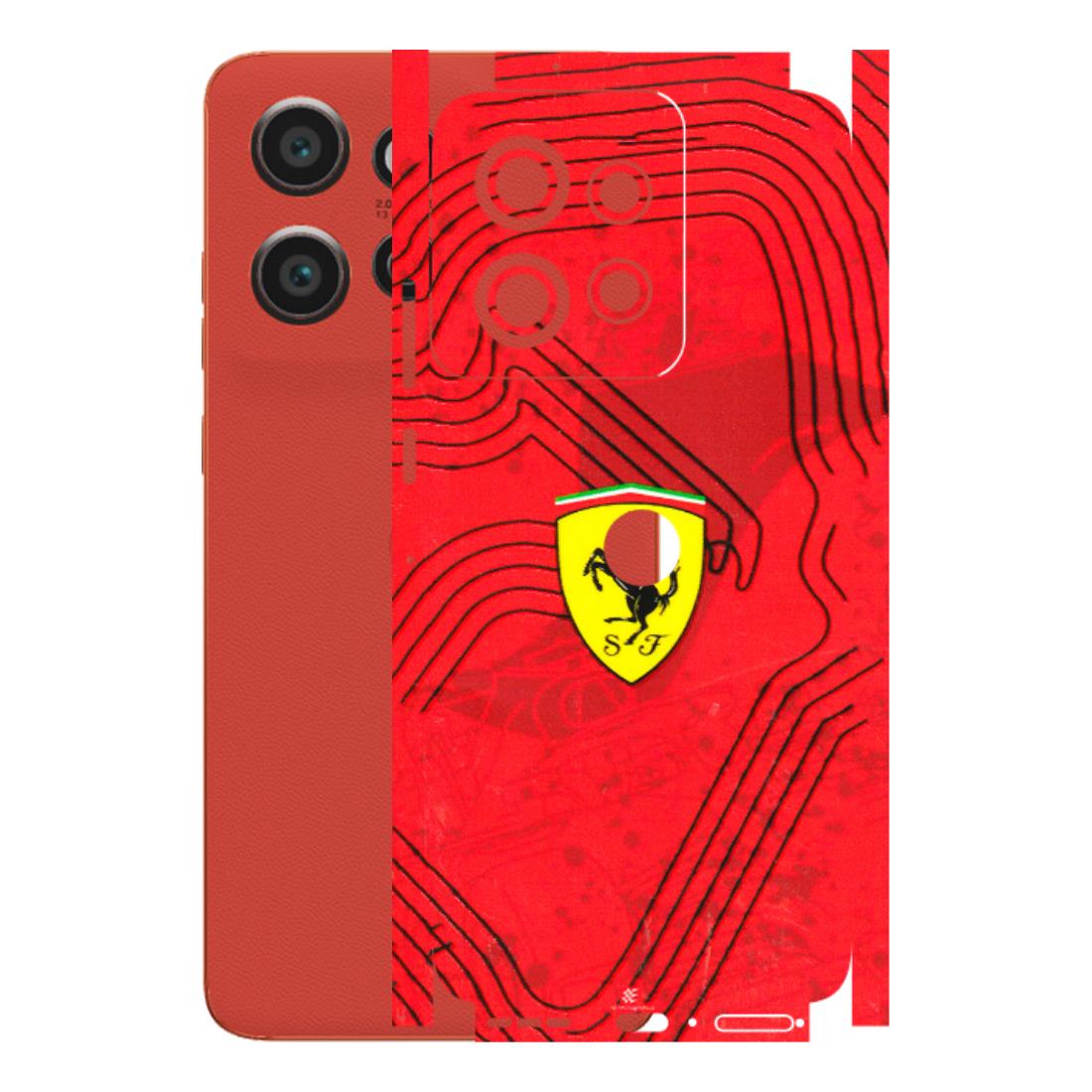 Motorola Phone Skins (All Models) - Red Ferrari Logo Stylish - 3D Embossed Finish (L-238) Motorola Edge 50 Neo (5G)