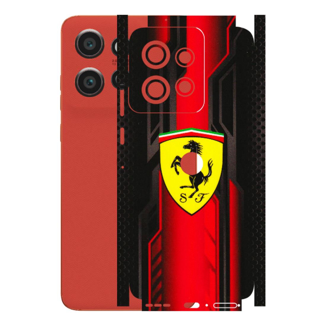 Motorola Phone Skins (All Models) - Black Ferrari Logo - 3D Embossed Finish (L-253) Motorola Edge 50 Neo (5G)