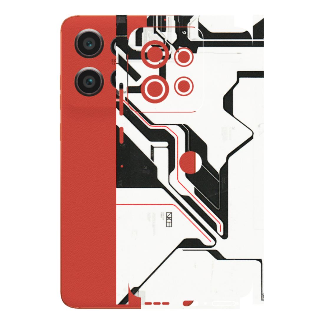 Motorola Phone Skins (All Models) - White Techy Logo - 3D Embossed Finish (L-312) Motorola Edge 50 Neo (5G)