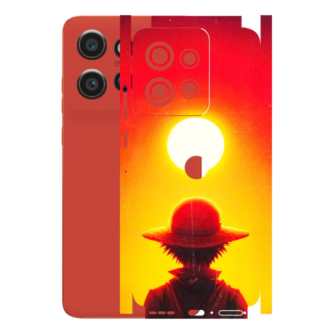 Motorola Phone Skins (All Models) - Cool Sunset With Monkey D.Luffy Anime - 3D Embossed Finish (L-329) Motorola Edge 50 Neo (5G)