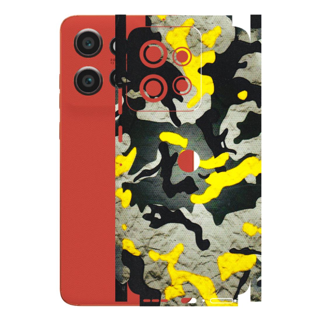 Motorola Phone Skins (All Models) - Yellow Camouflage - 3D Embossed Finish (L-61) Motorola Edge 50 Neo (5G)
