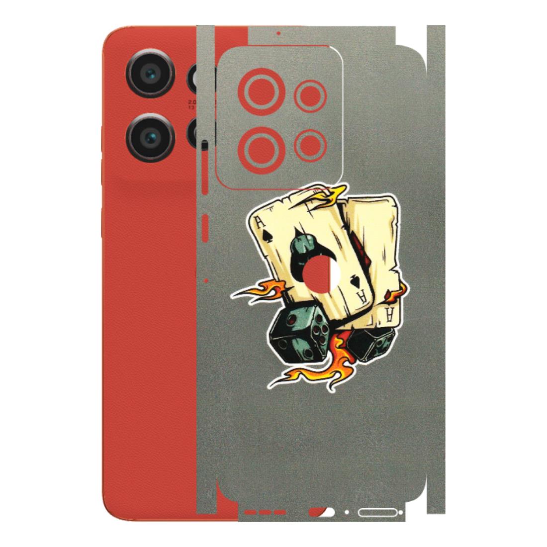 Motorola Phone Skins (All Models) - Grey Cards Of Ace - 3D Embossed Finish (L-77) Motorola Edge 50 Neo (5G)