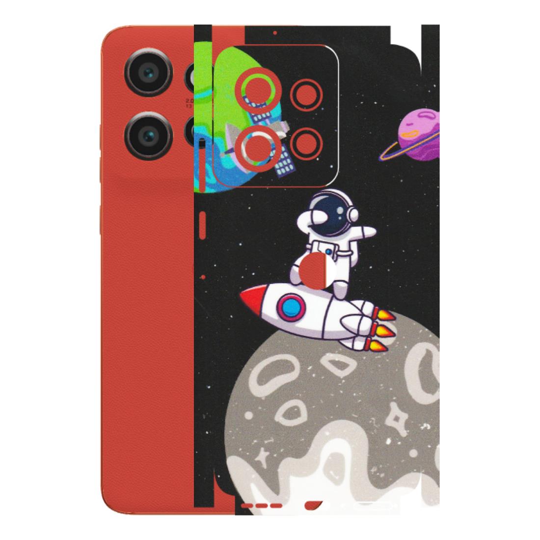 Motorola Phone Skins (All Models) - Astronaut Vibing Toon Running - Matte Finish (M-39) Motorola Edge 50 Neo (5G)
