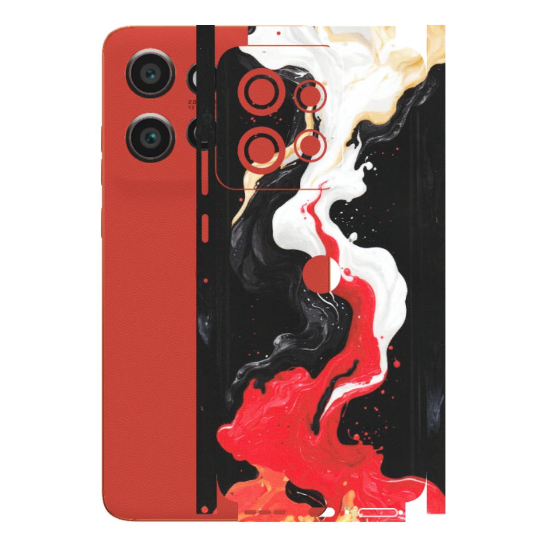 Motorola Phone Skins (All Models) - Black Red White Paint Splash Fusion - Matte Finish (M-56) Motorola Edge 50 Neo (5G)