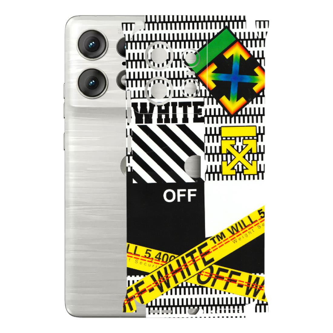 Motorola Phone Skins (All Models) - White Off Abstract - 3D Embossed Finish (L-172) Motorola Edge 50 PRO (5G)