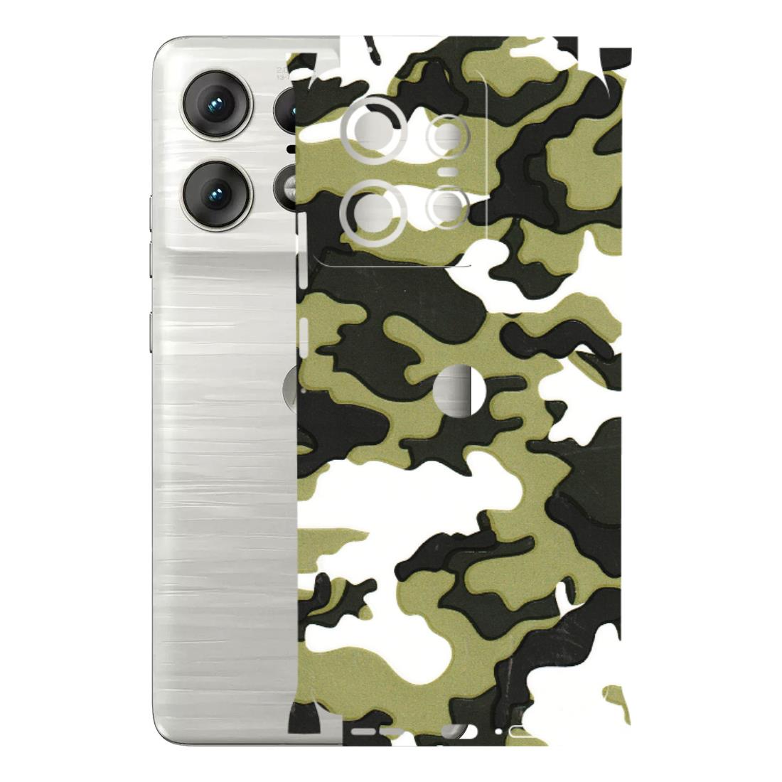 Motorola Phone Skins (All Models) - Camouflages White And Green - 3D Embossed Finish (L-243) Motorola Edge 50 PRO (5G)