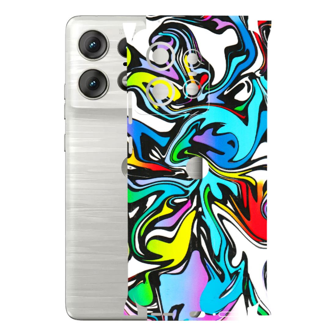 Motorola Phone Skins (All Models) - Abstract Colour Paints - 3D Embossed Finish (L-271) Motorola Edge 50 PRO (5G)