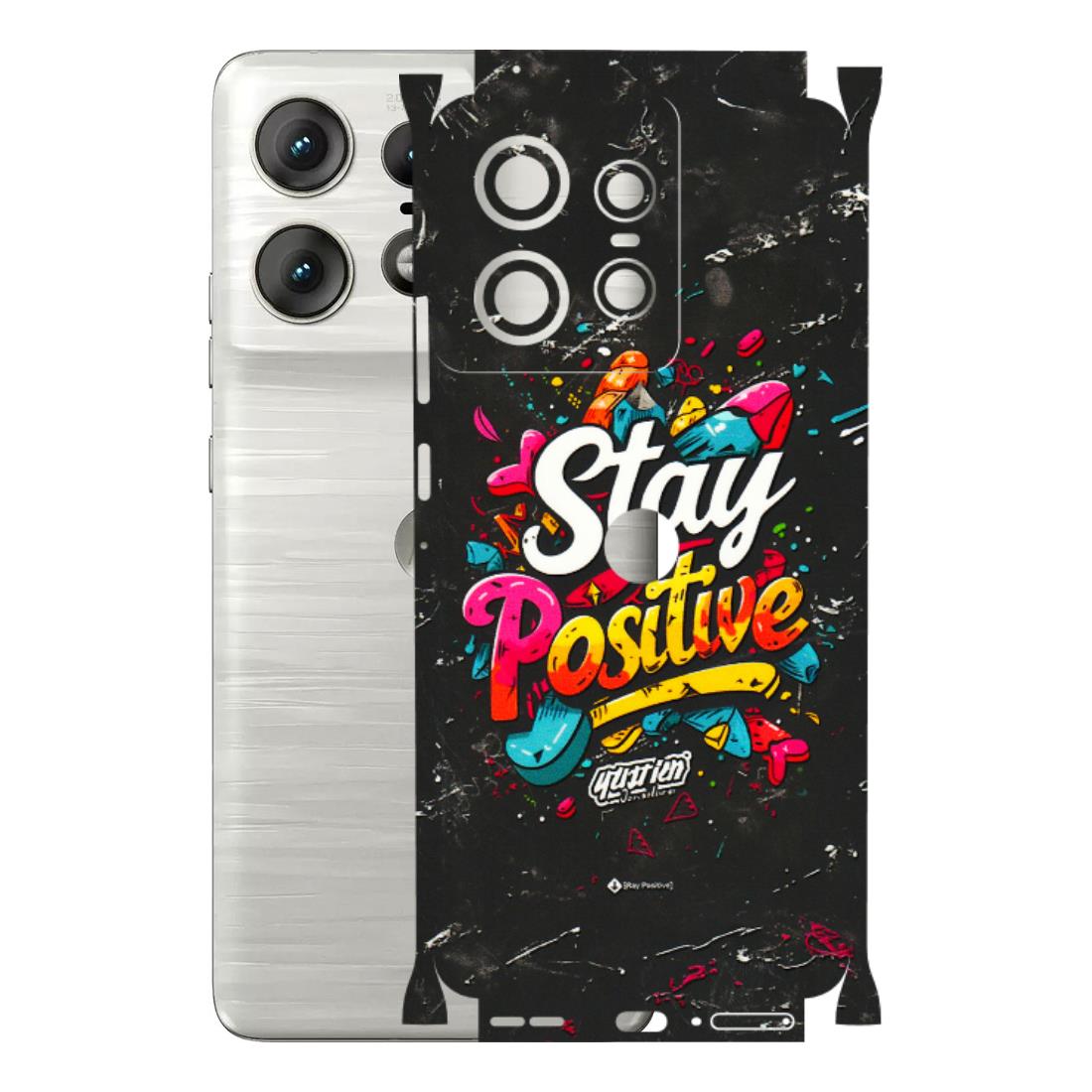 Motorola Phone Skins (All Models) - Stay Positive Black - 3D Embossed Finish (L-31) Motorola Edge 50 PRO (5G)