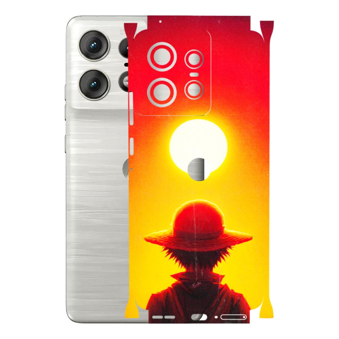 Motorola Phone Skins (All Models) - Cool Sunset With Monkey D.Luffy Anime - 3D Embossed Finish (L-329) Motorola Edge 50 PRO (5G)