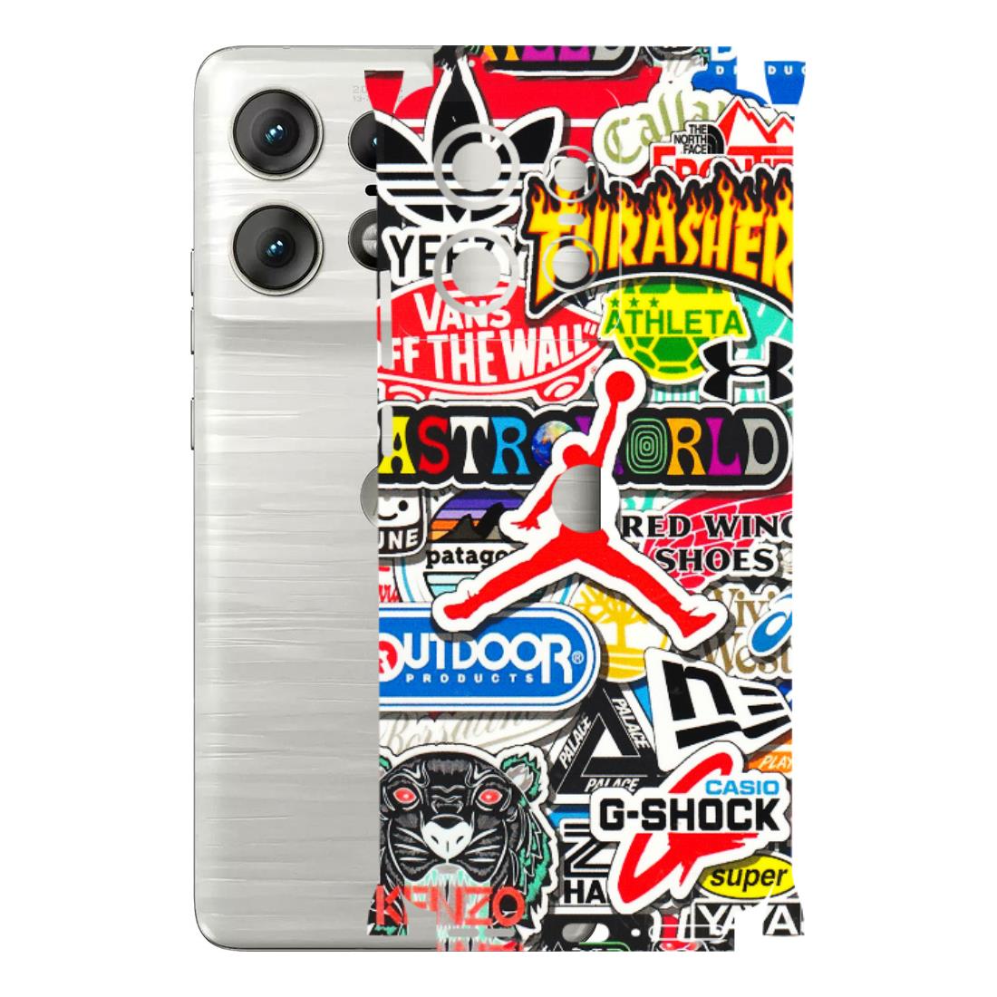 Motorola Phone Skins (All Models) - Multi Brands Sticker Graffiti - 3D Embossed Finish (L-37) Motorola Edge 50 PRO (5G)