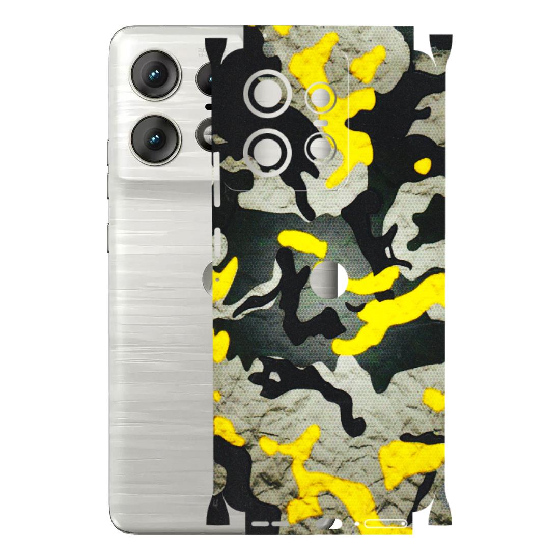 Motorola Phone Skins (All Models) - Yellow Camouflage - 3D Embossed Finish (L-61) Motorola Edge 50 PRO (5G)