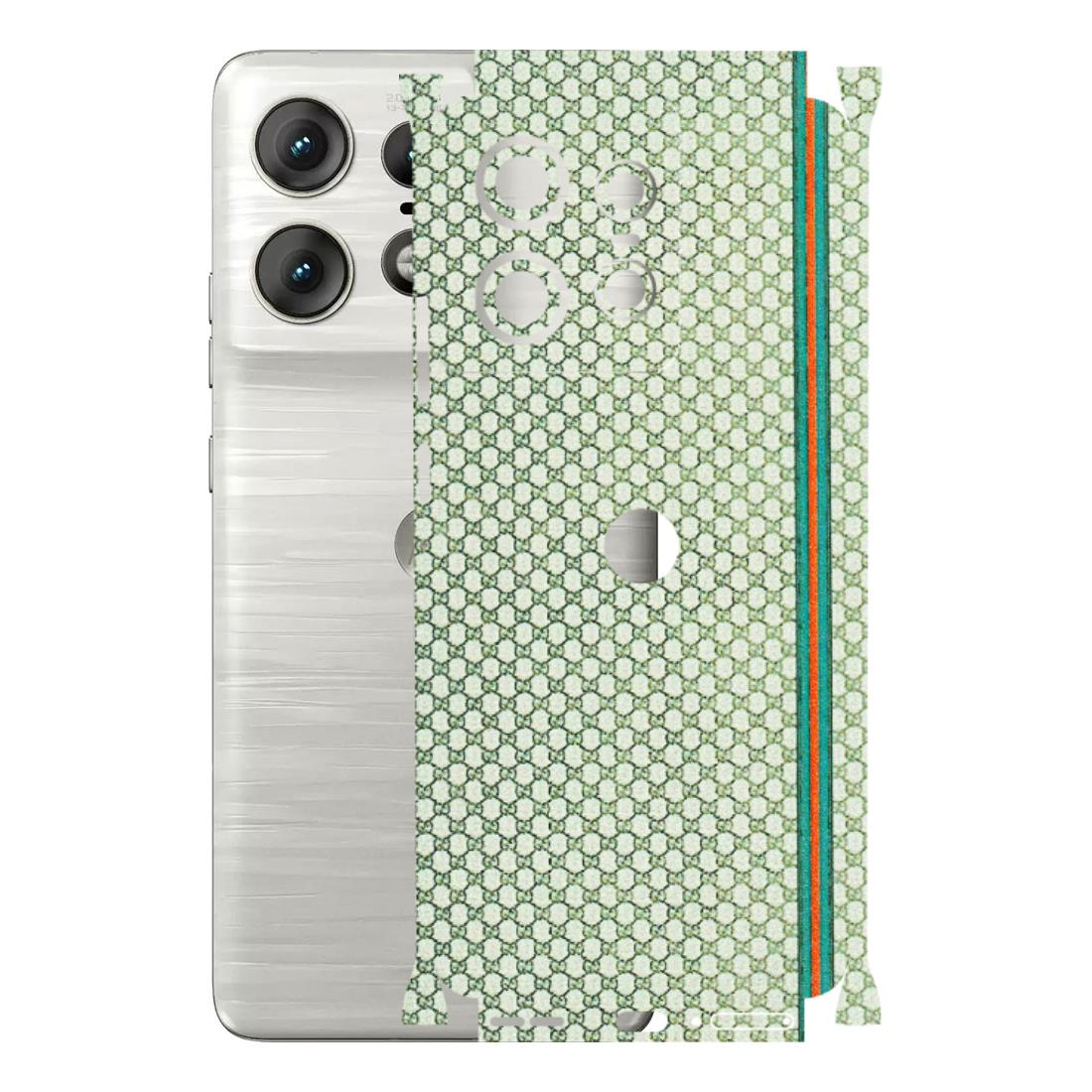 Motorola Phone Skins (All Models) - Gucci Fabric Pattern - 3D Embossed Finish (L-73) Motorola Edge 50 PRO (5G)