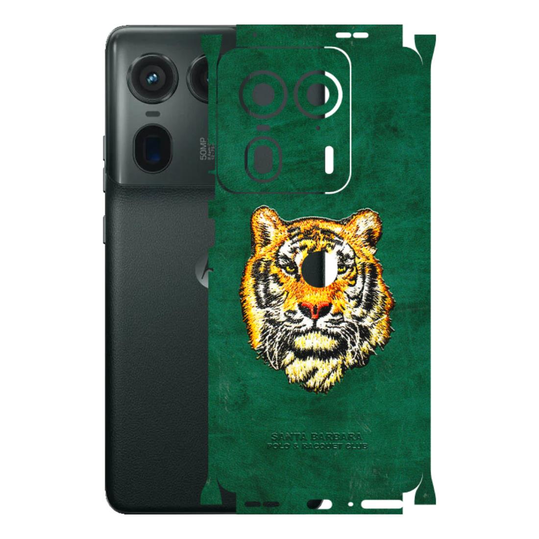 Motorola Phone Skins (All Models) - Leather Feel Tiger - 3D Embossed Finish (L-111) Motorola Edge 50 Ultra (5G)