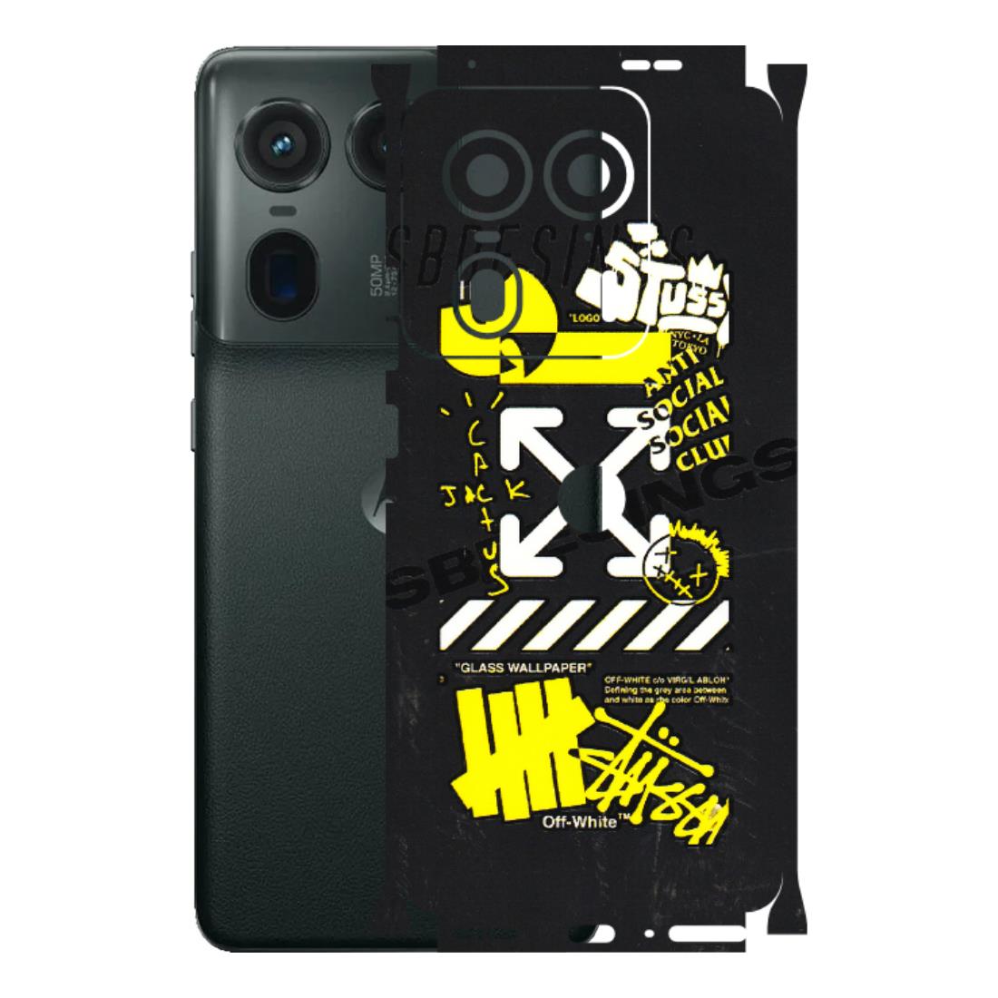 Motorola Phone Skins (All Models) - Anti Social Graffiti - 3D Embossed Finish (L-198) Motorola Edge 50 Ultra (5G)