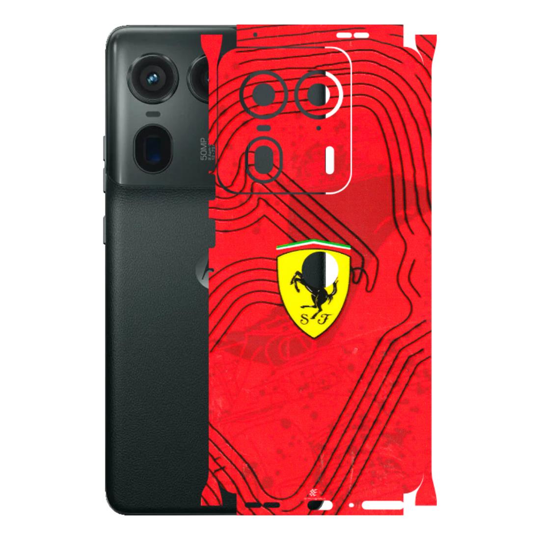 Motorola Phone Skins (All Models) - Red Ferrari Logo Stylish - 3D Embossed Finish (L-238) Motorola Edge 50 Ultra (5G)
