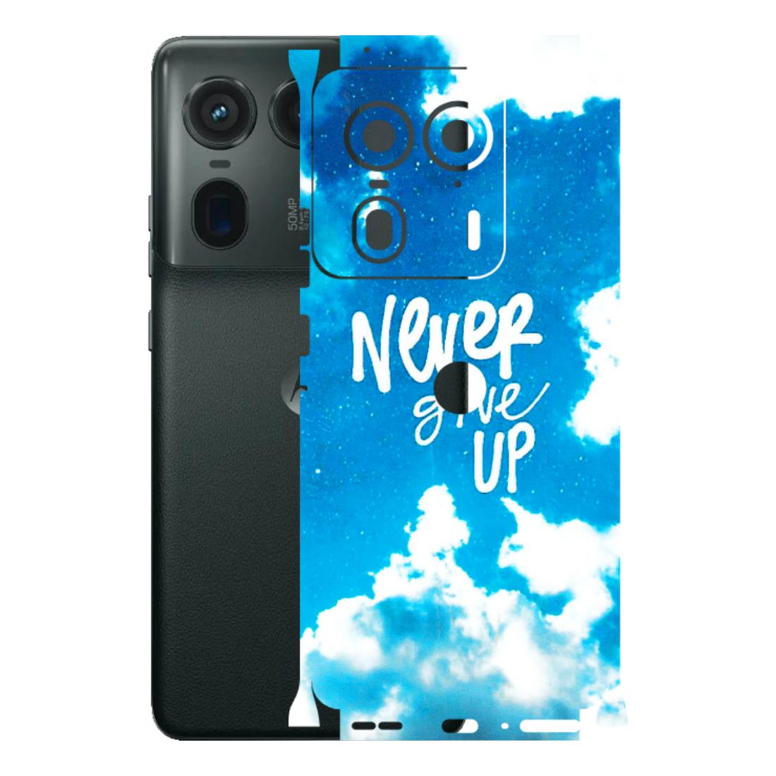 Motorola Phone Skins (All Models) - Never Give Up - 3D Embossed Finish (L-279) Motorola Edge 50 Ultra (5G)