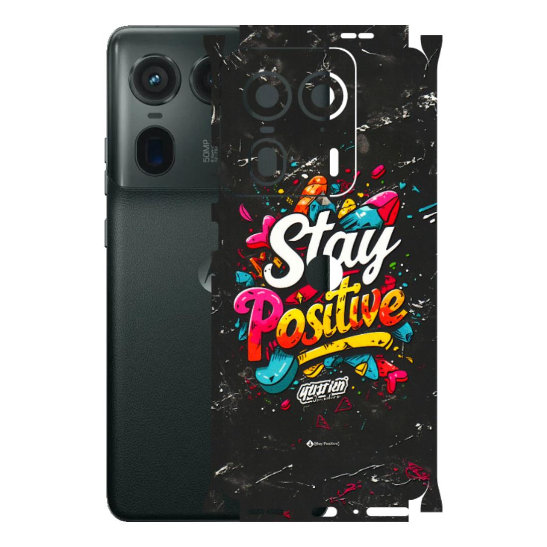 Motorola Phone Skins (All Models) - Stay Positive Black - 3D Embossed Finish (L-31) Motorola Edge 50 Ultra (5G)