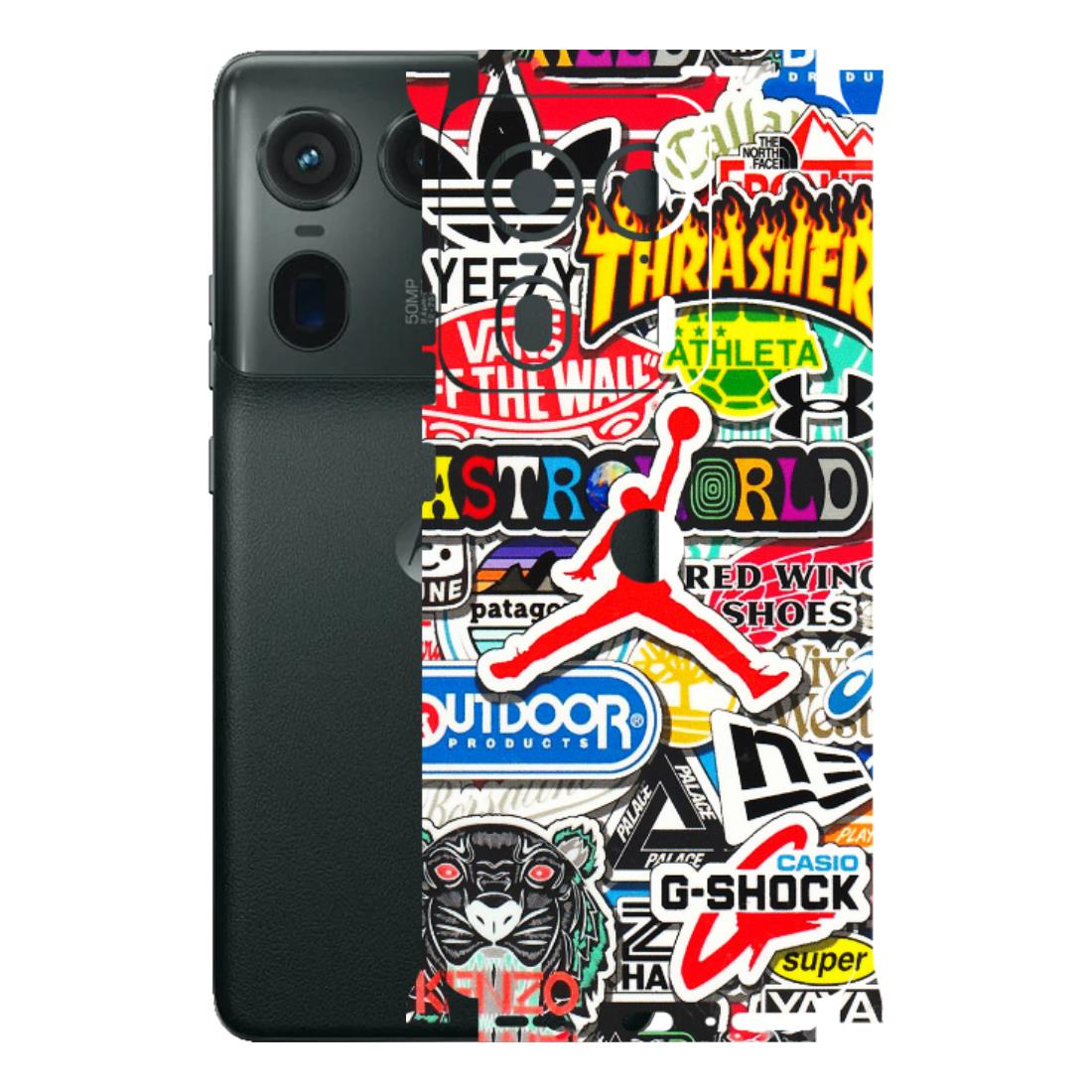 Motorola Phone Skins (All Models) - Multi Brands Sticker Graffiti - 3D Embossed Finish (L-37) Motorola Edge 50 Ultra (5G)