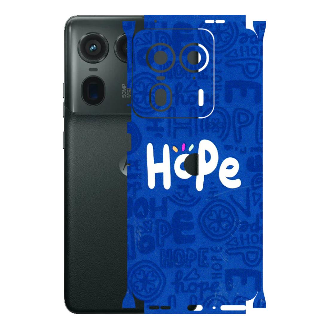 Motorola Phone Skins (All Models) - Hope Doodles Blue - 3D Embossed Finish (L-43) Motorola Edge 50 Ultra (5G)