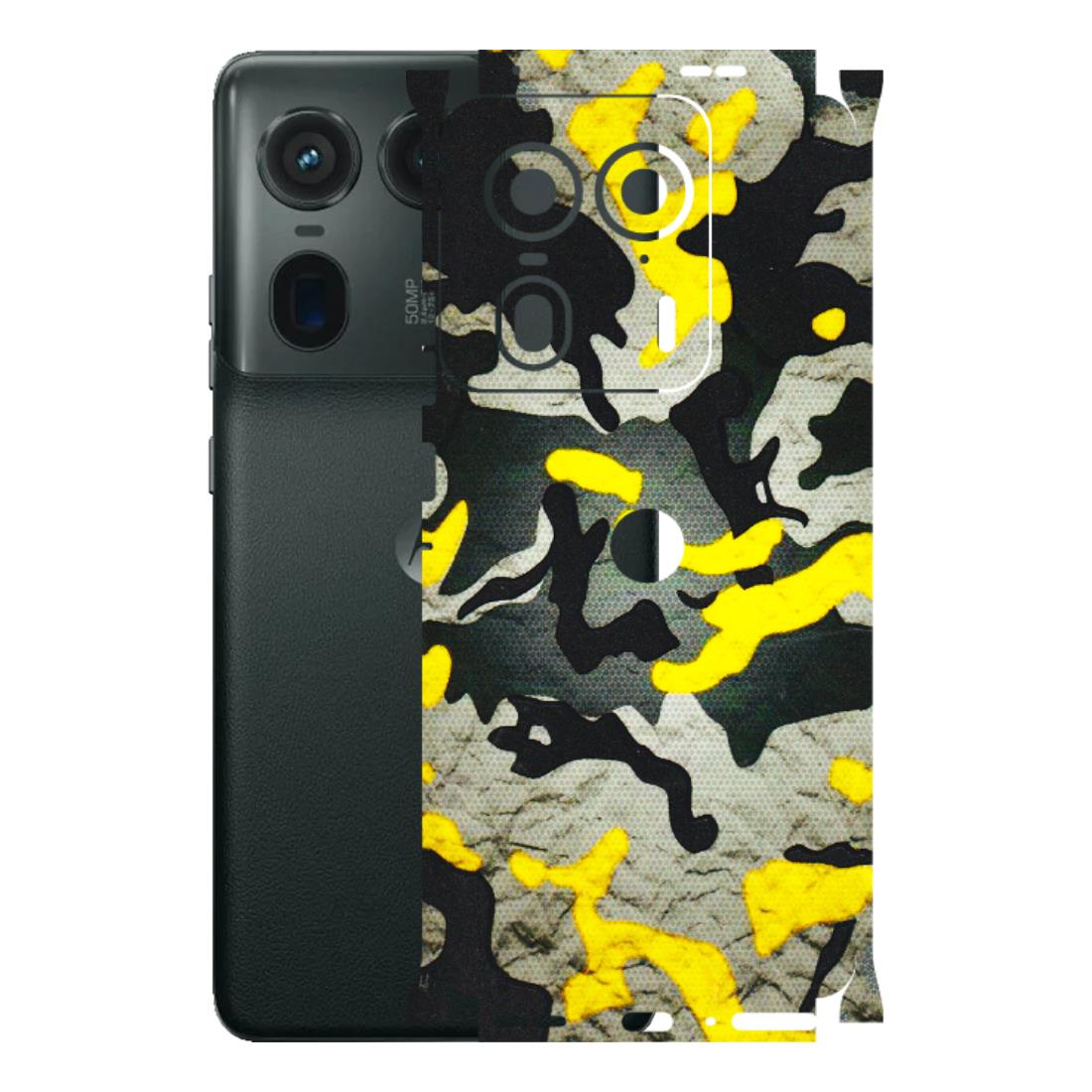 Motorola Phone Skins (All Models) - Yellow Camouflage - 3D Embossed Finish (L-61) Motorola Edge 50 Ultra (5G)