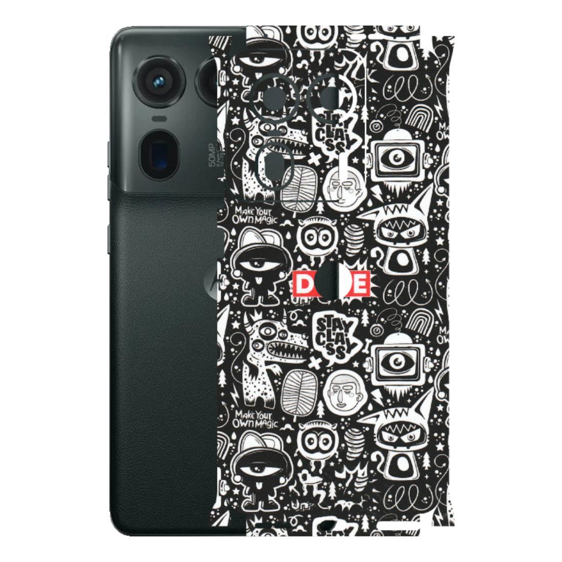 Motorola Phone Skins (All Models) - Dope Stay Classy Black Doodles - Matte Finish (M-126) Motorola Edge 50 Ultra (5G)