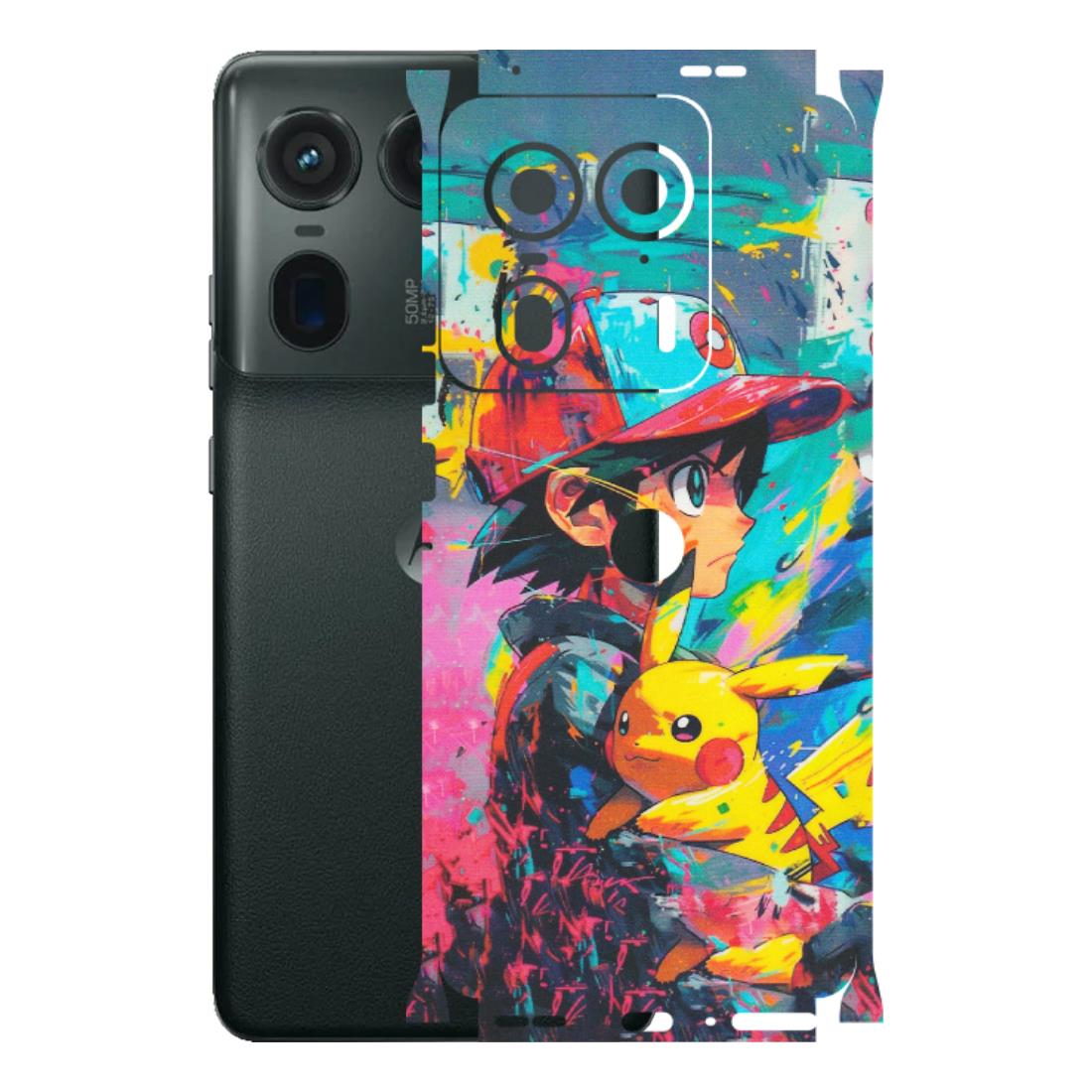 Motorola Phone Skins (All Models) - Ash & Pikachu - Matte Finish (M-26) Motorola Edge 50 Ultra (5G)