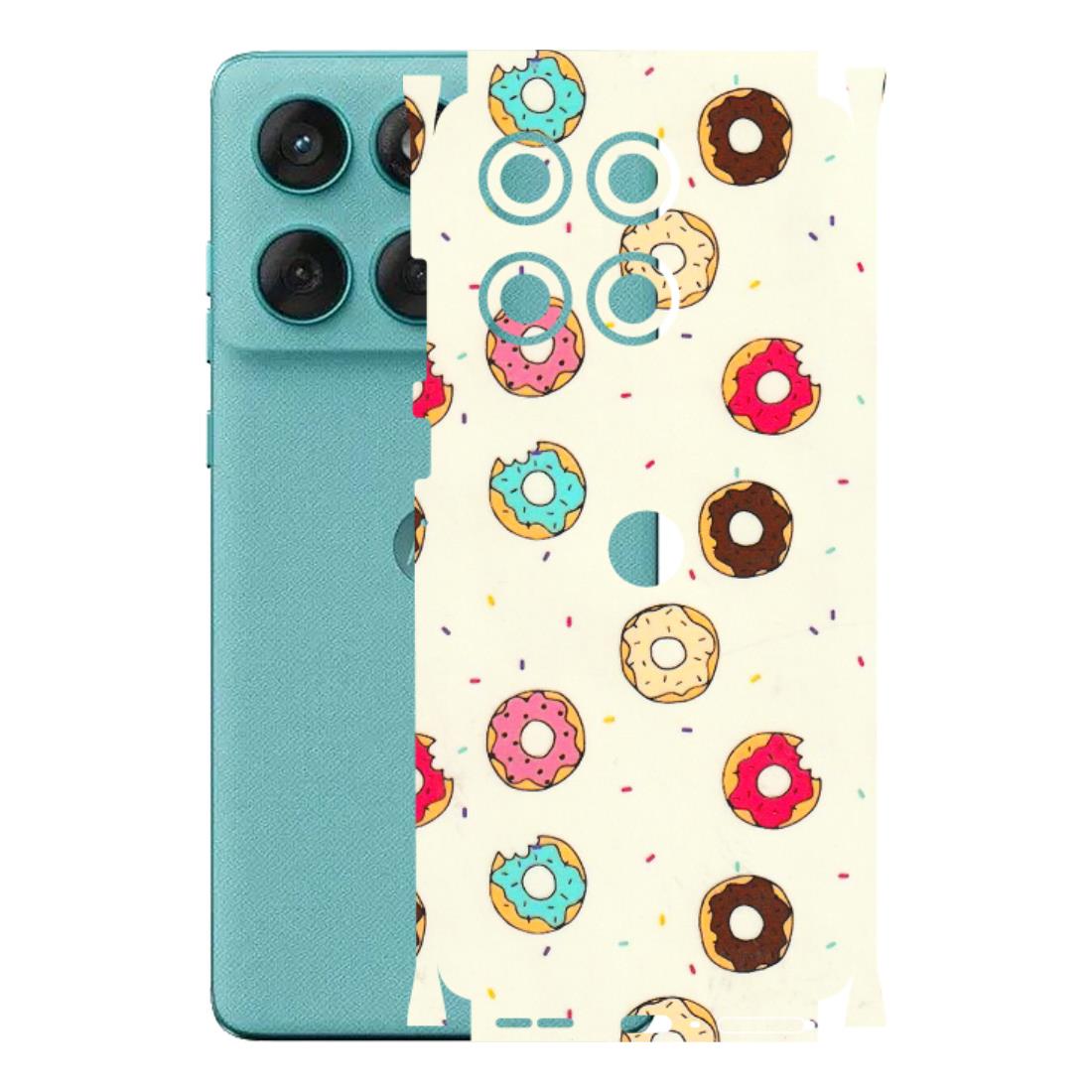 Motorola Phone Skins (All Models) - Mini Donuts Doodle Art - 3D Embossed Finish (L-122) Motorola Edge 60 Fusion (5G)