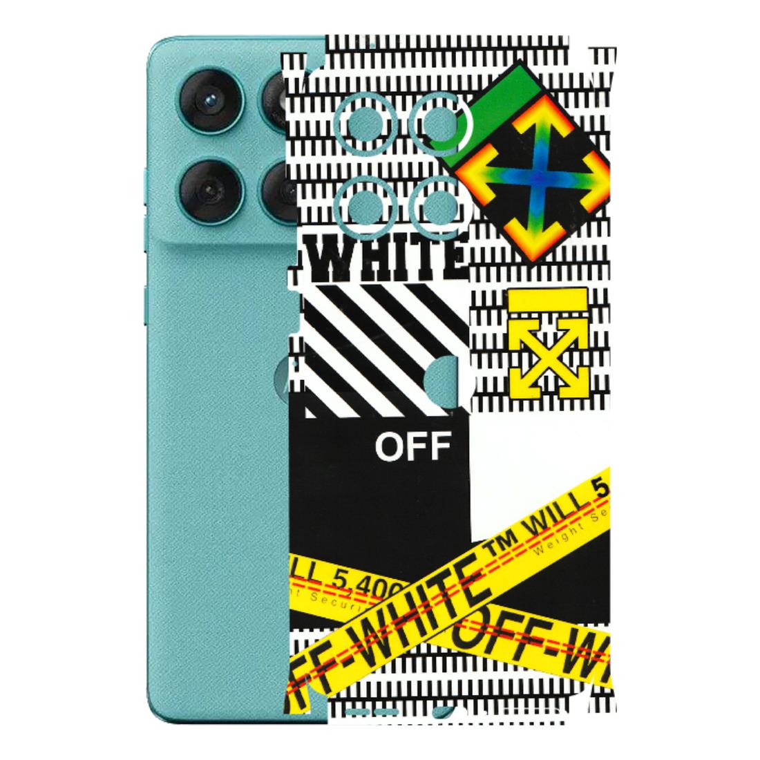 Motorola Phone Skins (All Models) - White Off Abstract - 3D Embossed Finish (L-172) Motorola Edge 60 Fusion (5G)