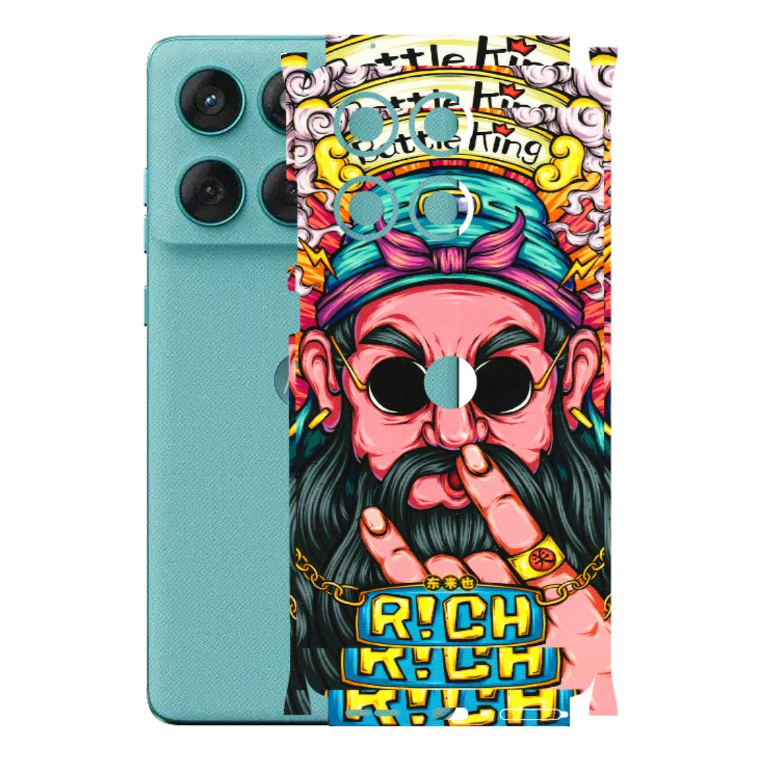 Motorola Phone Skins (All Models) - Battle King Dude Face - 3D Embossed Finish (L-178) Motorola Edge 60 Fusion (5G)