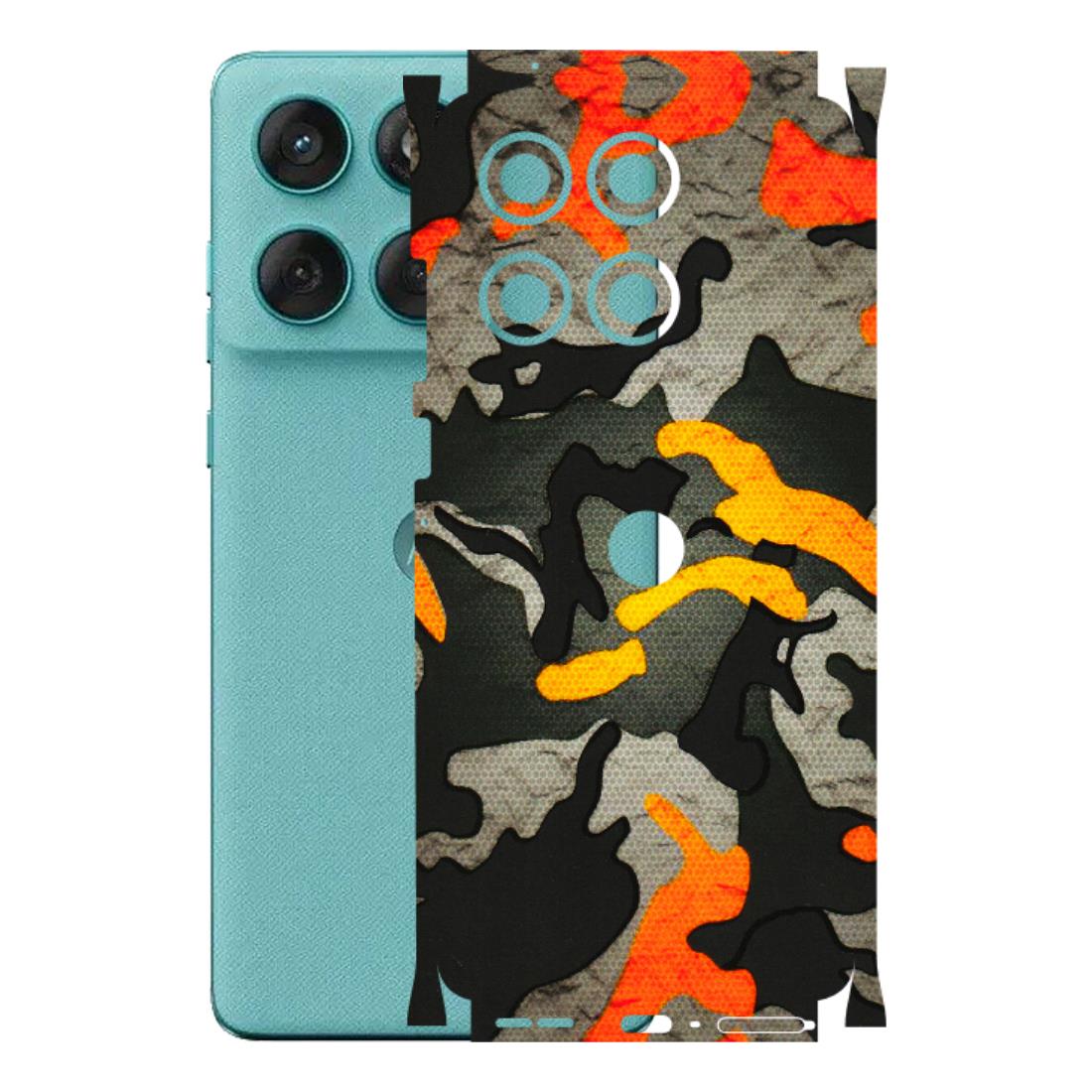 Motorola Phone Skins (All Models) - Orange Camouflage - 3D Embossed Finish (L-204) Motorola Edge 60 Fusion (5G)