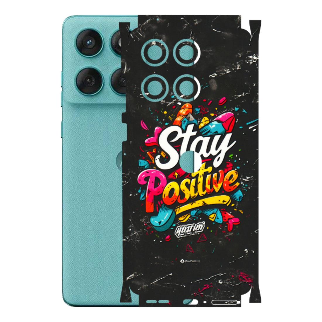 Motorola Phone Skins (All Models) - Stay Positive Black - 3D Embossed Finish (L-31) Motorola Edge 60 Fusion (5G)