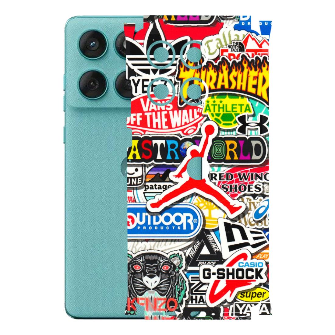 Motorola Phone Skins (All Models) - Multi Brands Sticker Graffiti - 3D Embossed Finish (L-37) Motorola Edge 60 Fusion (5G)
