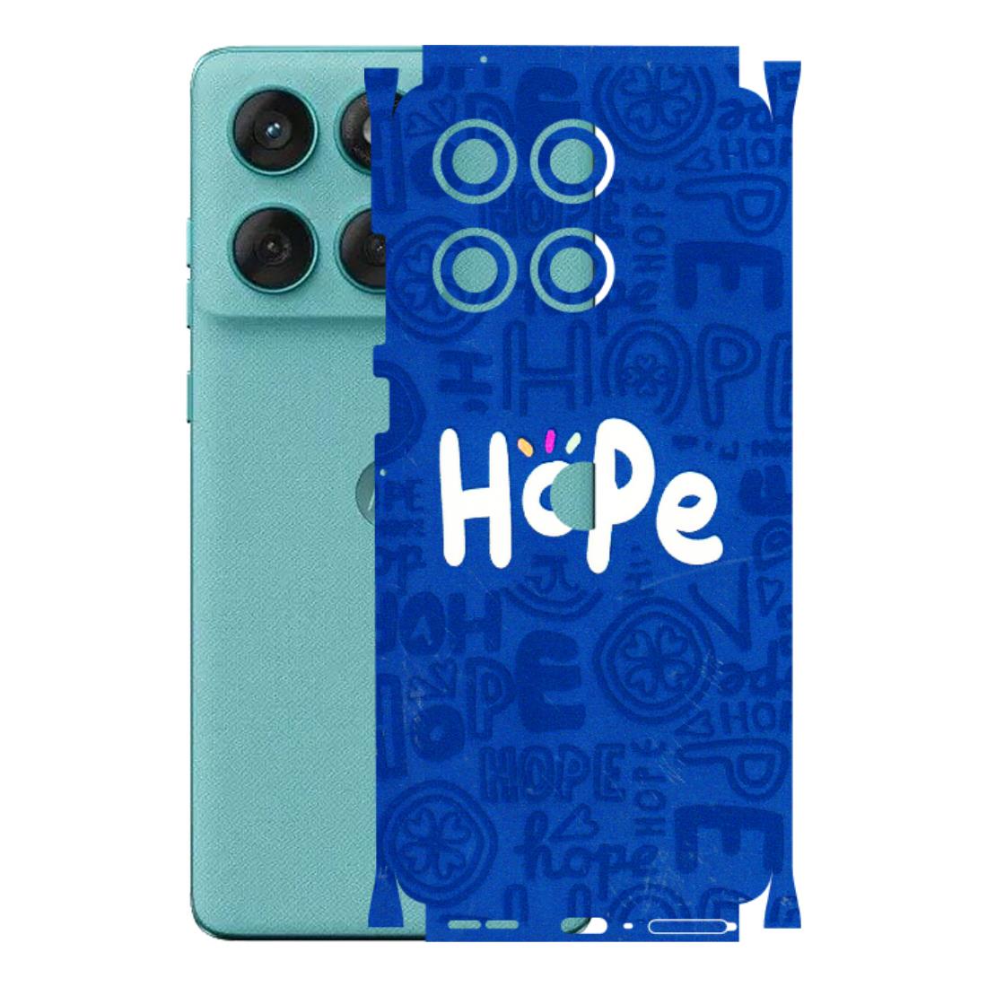 Motorola Phone Skins (All Models) - Hope Doodles Blue - 3D Embossed Finish (L-43) Motorola Edge 60 Fusion (5G)
