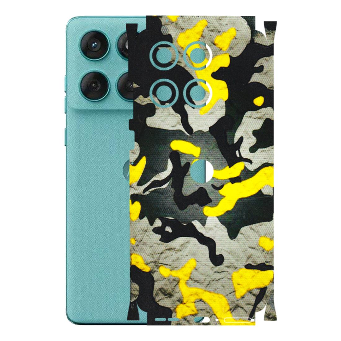 Motorola Phone Skins (All Models) - Yellow Camouflage - 3D Embossed Finish (L-61) Motorola Edge 60 Fusion (5G)