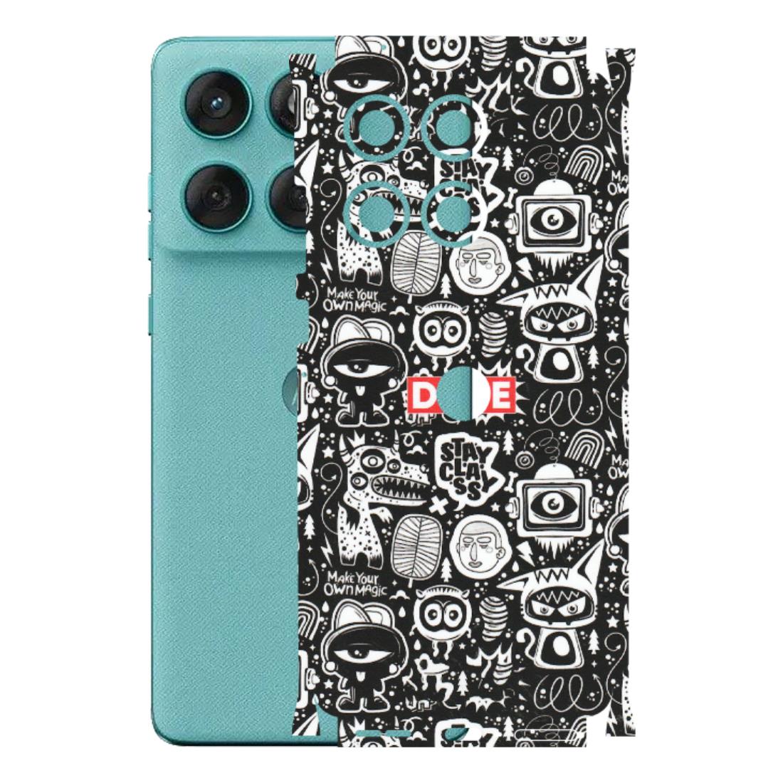 Motorola Phone Skins (All Models) - Dope Stay Classy Black Doodles - Matte Finish (M-126) Motorola Edge 60 Fusion (5G)