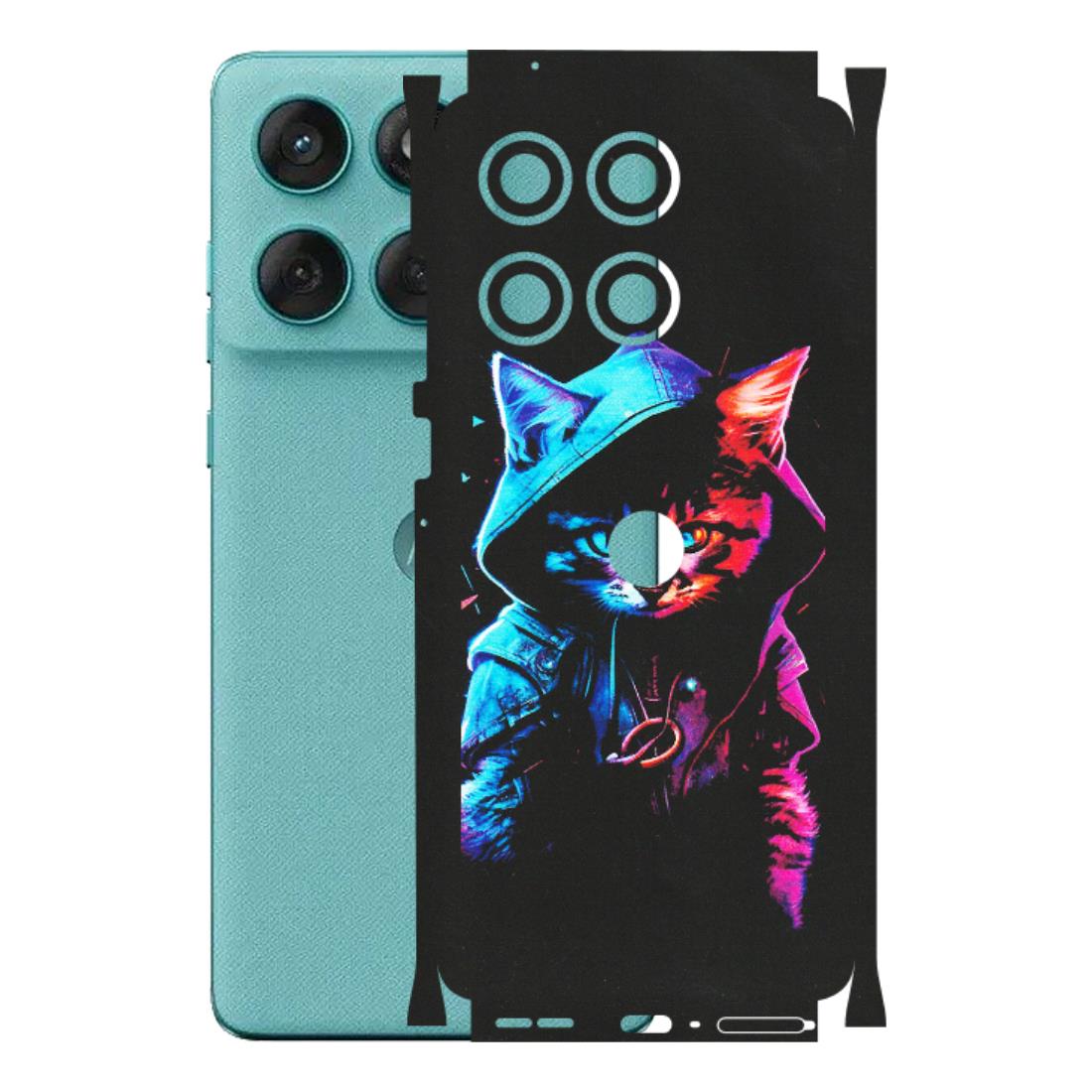 Motorola Phone Skins (All Models) - Cyberpunk Cat - Matte Finish (M-45) Motorola Edge 60 Fusion (5G)