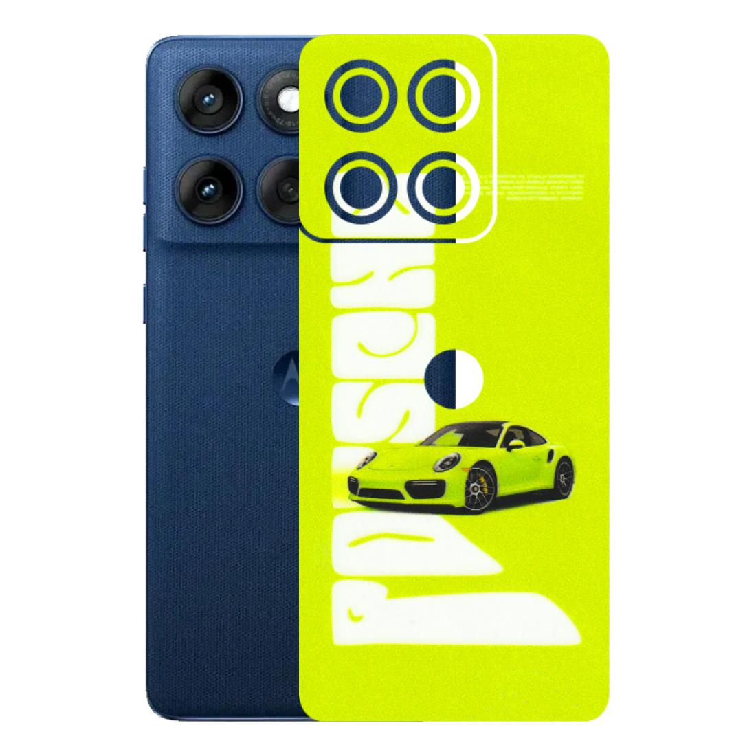Motorola Phone Skins (All Models) - Lime Green Porche - 3D Embossed Finish (L-30) Motorola Edge 60