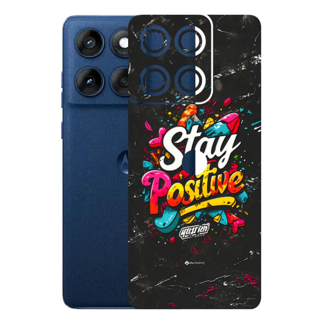 Motorola Phone Skins (All Models) - Stay Positive Black - 3D Embossed Finish (L-31) Motorola Edge 60