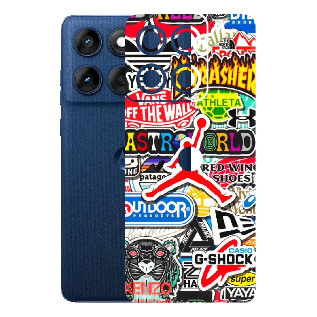 Motorola Phone Skins (All Models) - Multi Brands Sticker Graffiti - 3D Embossed Finish (L-37) Motorola Edge 60