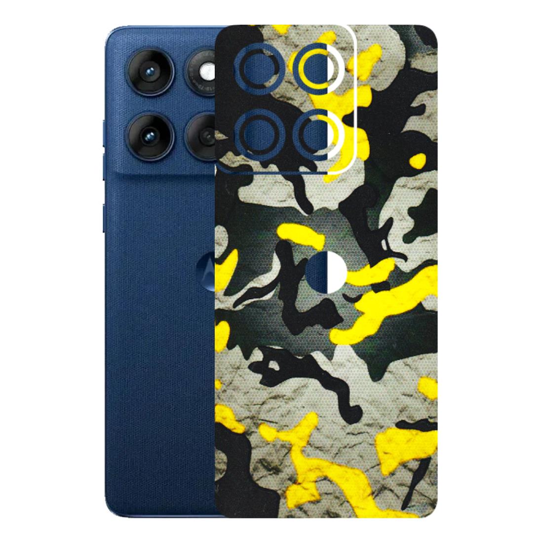 Motorola Phone Skins (All Models) - Yellow Camouflage - 3D Embossed Finish (L-61) Motorola Edge 60