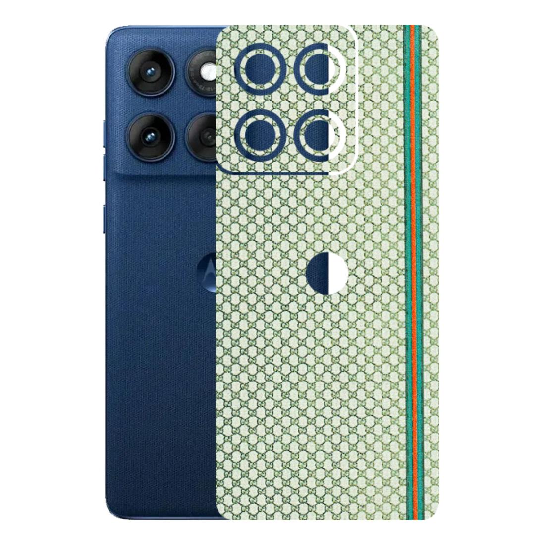 Motorola Phone Skins (All Models) - Gucci Fabric Pattern - 3D Embossed Finish (L-73) Motorola Edge 60